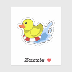 Sticker Duck with Swim ring à Water.PNG