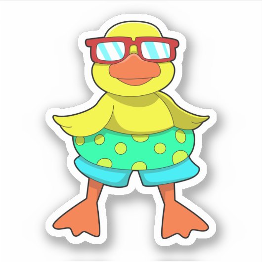 Sticker Duck with Swim ring & Sung (Devant)