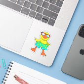 Sticker Duck with Swim ring & Sung (Ordinateur portable avec iPhone)