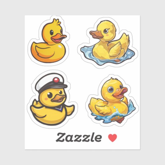 Sticker Duckies en caoutchouc Stiickers (Feuille)
