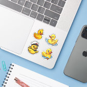 Sticker Duckies en caoutchouc Stiickers (Ordinateur portable avec iPhone)