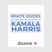 Sticker Dudes blanches pour Kamala Harris (Feuille)