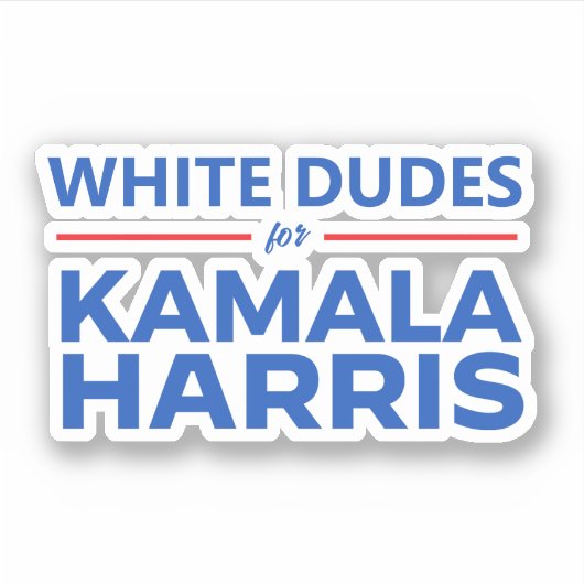 Sticker Dudes blanches pour Kamala Harris (Devant)