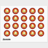 Sticker, Duif op Rood, Confirmatie Ronde Sticker (Vel)