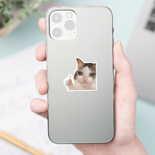 Sticker duimen omhoog OK Cat meme (Telefoon)