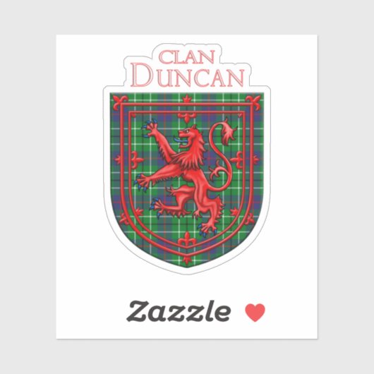Sticker Duncan Tartan Scottish Plaid Lion Rampant (Feuille)