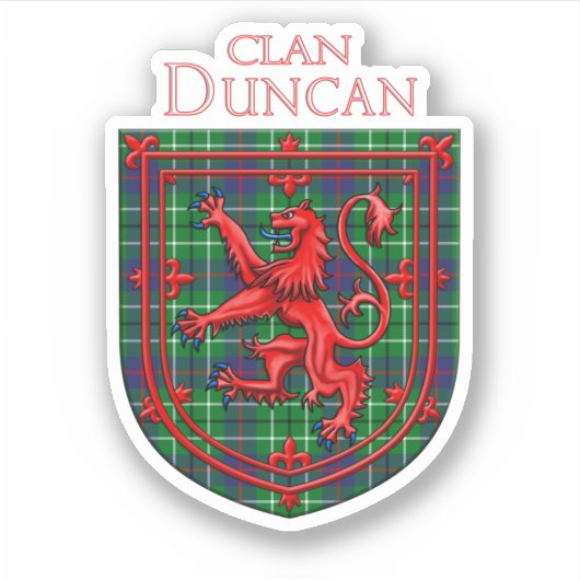 Sticker Duncan Tartan Scottish Plaid Lion Rampant (Devant)