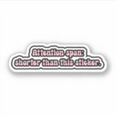Sticker Durée d'attention : plus courte que cette vignette (Devant)