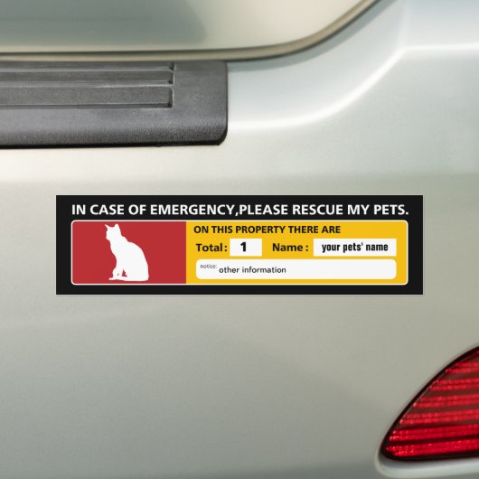 Sticker d'urgence (chat) (En voiture)