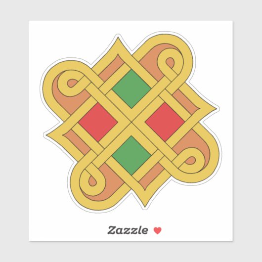 Sticker Durrow Knotwork 2016 Rouge et Vert (Feuille)