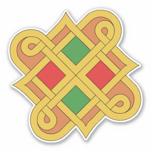 Sticker Durrow Knotwork 2016 Rouge et Vert (Devant)