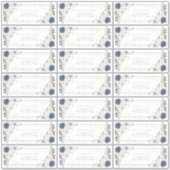 Sticker Dusty Blue Blush Pink Gold Floral Adresse d'invité (Devant)