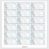 Sticker Dusty Blue Botanical Greenery 18 Adresse du client (Feuille)