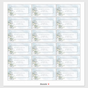 Sticker Dusty Blue Botanical Greenery 18 Adresse du client