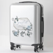 Sticker Dusty Blue Floral Rose do-it-yourself livr (Sur valise)