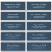 Sticker Dusty Blue Navy Mariage Adresse d'invité (Devant)