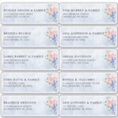Sticker Dusty Blue Pastel hydrangea Nom d'hôte Adresse (Devant)
