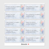 Sticker Dusty Blue Pastel hydrangea Nom d'hôte Adresse (Feuille)