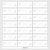 Sticker Dusty Blue Snowflake Winter Modern Guest Adresse : (Feuille)