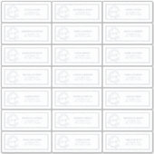 Sticker Dusy Blue Leafy Crest Monogram Adresse d'invité (Devant)