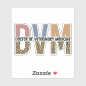 Sticker DVM Doctor of Veterinary Medicine Empreinte de léo (Feuille)