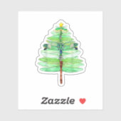 Sticker Dy Funny Dragonfly Christmas Tree Xmas Insect Love (Feuille)