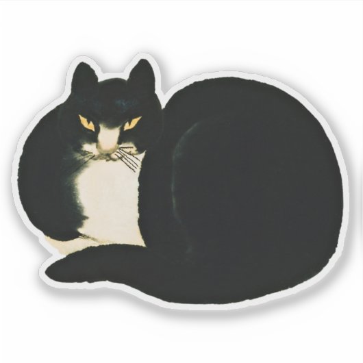 Sticker Dynastie Qing chinoise rétro Manchu noir Chat (Devant)