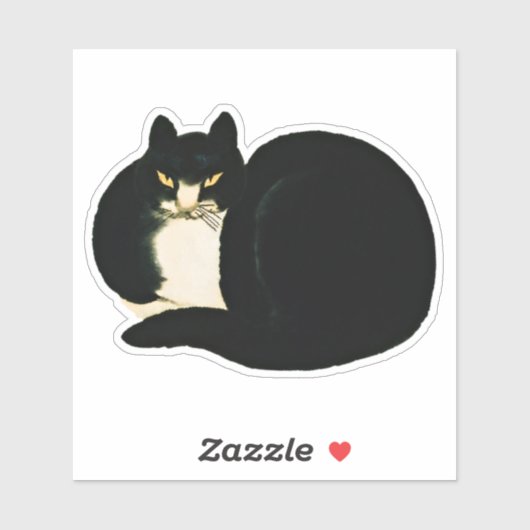 Sticker Dynastie Qing chinoise rétro Manchu noir Chat (Feuille)