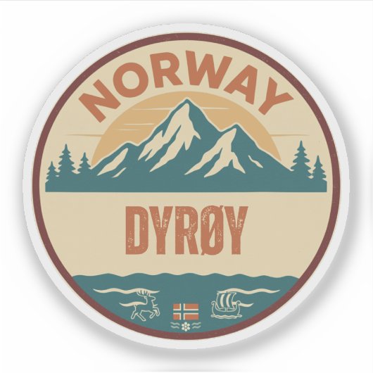 Sticker Dyrøy, Norge Norvège (Devant)