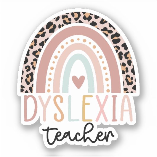 Sticker Dyslexie Enseignant Arc en ciel, Dyslexie Sensibil (Devant)