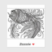 Sticker E.J. Poisson d'or vinyle amovible (Feuille)