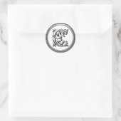 Sticker E rond initial en argent (Sac)