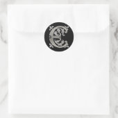 Sticker E rond initial en argent (Sac)