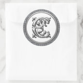 Sticker E rond initial en argent (Sac)