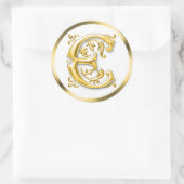 Sticker E rond initial en or (Sac)