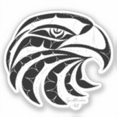 Sticker Eagle clean cut portrait Native American art (Recto)