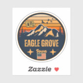Sticker Eagle Grove, Iowa, États-Unis (Feuille)