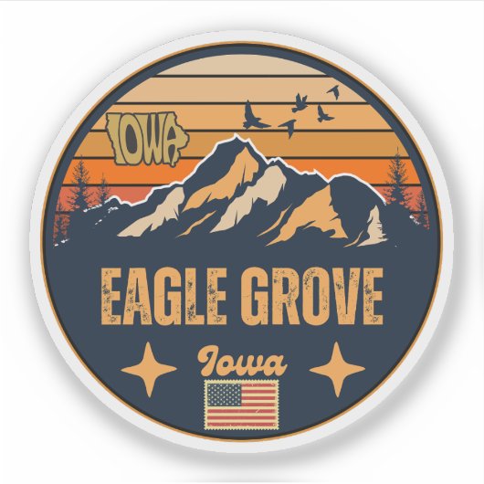 Sticker Eagle Grove, Iowa, États-Unis (Devant)