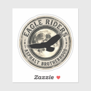 Sticker Eagle Riders Asphalt Brotherhood Pleine Lune Biker