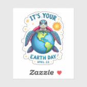Sticker Earth Day Turtle Design April 22 For Nature Lovers (Feuille)
