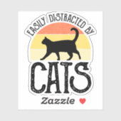 Sticker Easily Distracted By Cats (Feuille)