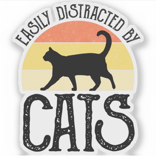 Sticker Easily Distracted By Cats (Devant)