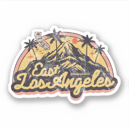 Sticker East Los Angeles, Californie (Devant)