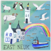 Sticker East Neuk Fife Coastal Path Scotland Art (Devant)