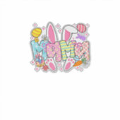 Sticker Easter Mama Bunny Ears Coquette Bow Easter Rabbit  (Devant)