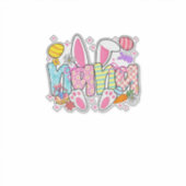 Sticker Easter Nana Bunny Ears Coquette Bow Easter Rabbit  (Devant)