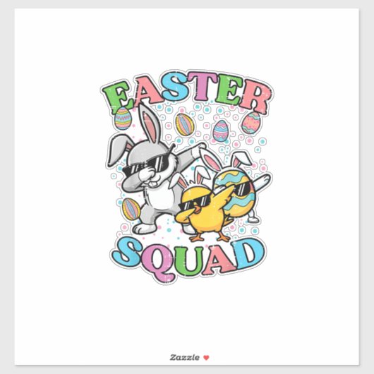 Sticker Easter Squad Bunny Egg Chick Dab Crew Matching Men (Feuille)