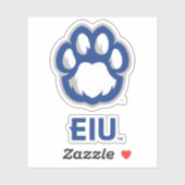 Sticker Eastern Illinois Panthers Empreinte de patte & EIU (Feuille)