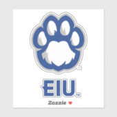Sticker Eastern Illinois Panthers Empreinte de patte & EIU (Feuille)