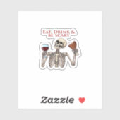 Sticker Eat Drink And Be Scary Minimal Clean (Feuille)